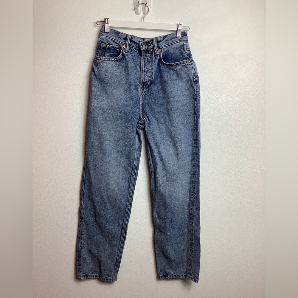 All Saints Debbie high rise relaxed jeans W24 medium wash 5 pocket straight leg